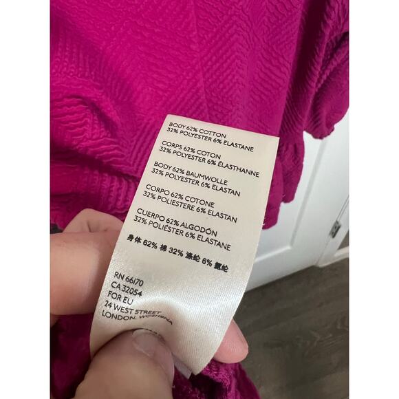 Anthropologie Maeve Pink Mikayla Peplum Top Size Womens Large Blouse Preppy - Picture 9 of 10